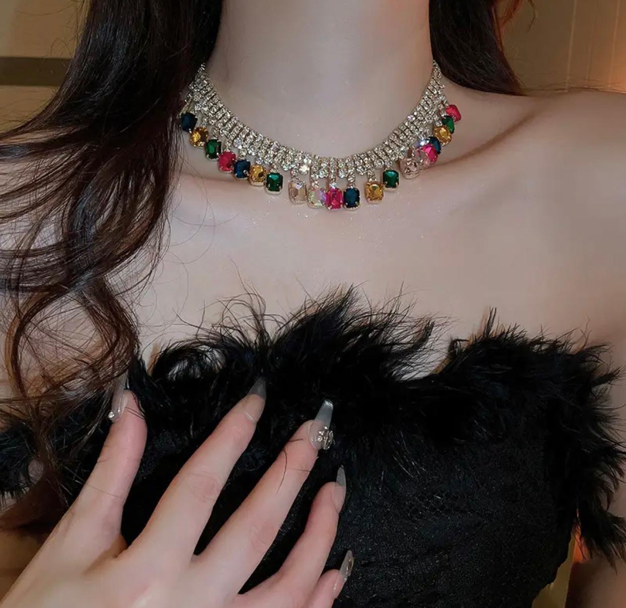 Luxury multi colored necklace